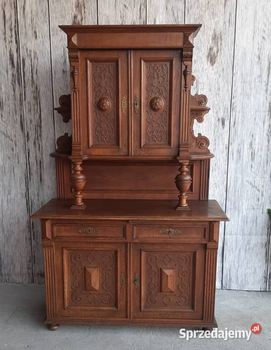 stylowy kredens bufet rzeżbiony z wysuwanym Byczyna