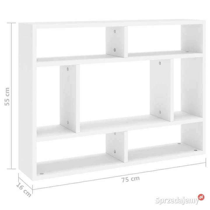 Półka ścienna biała 75x16x55 materiał Warszawa