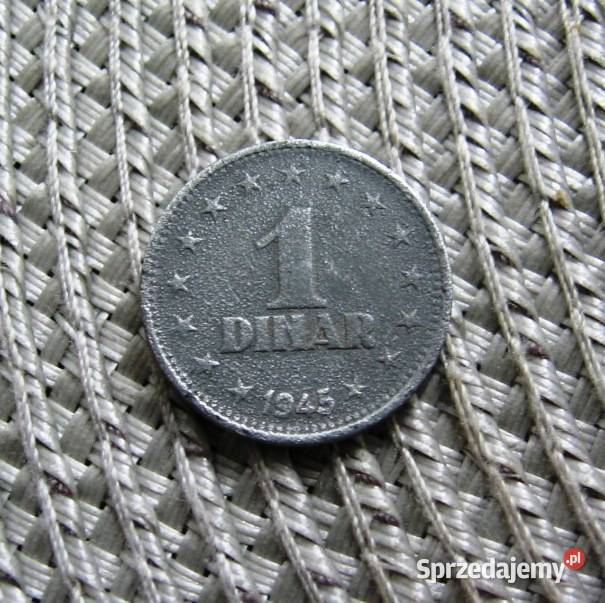 Jugosławia 1 Dinar 1945r Cynk Kalisz