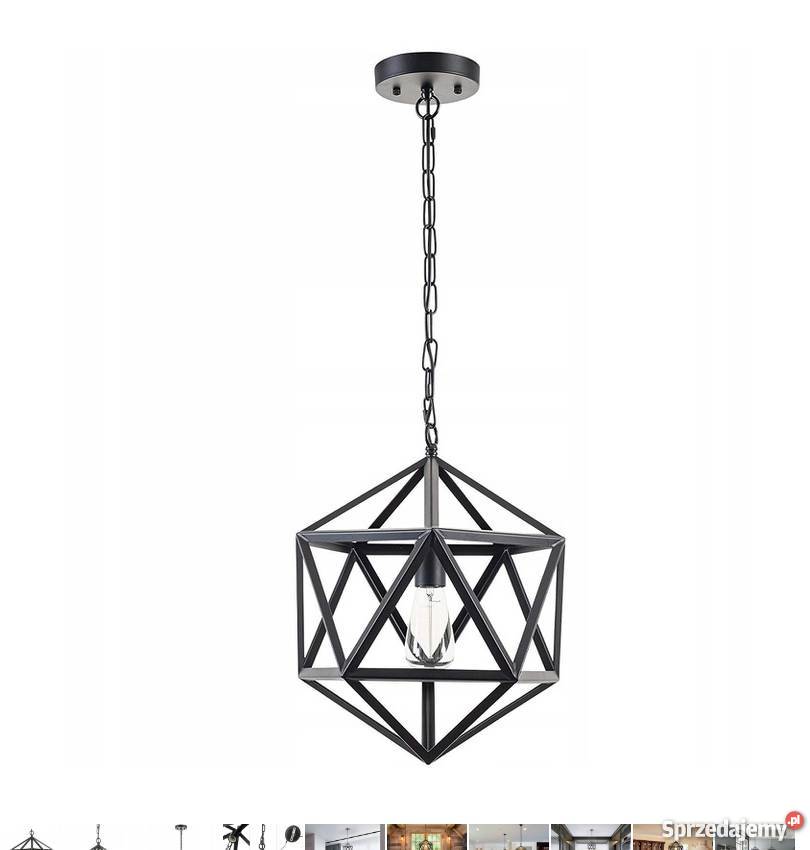 LAMPA SUFITOWA WISZĄCA W STYLU LOFT CZARNA METAL