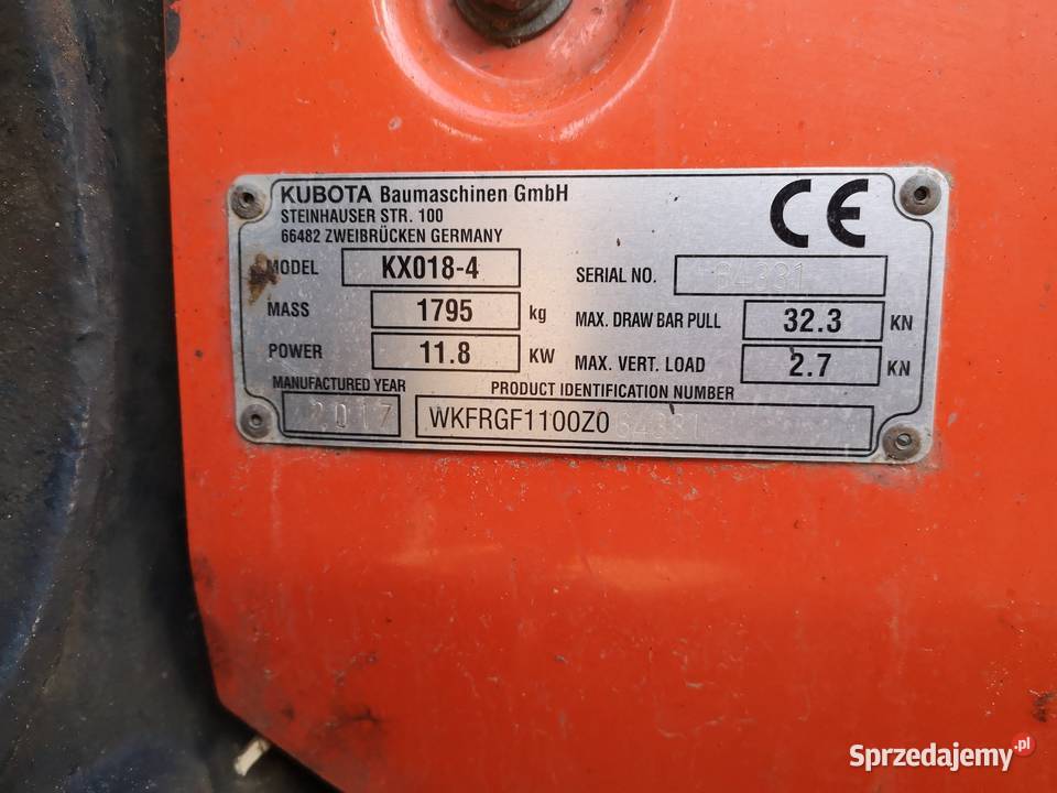 Minikoparka Kubota KX 0184 I właściciel Salon Rytel