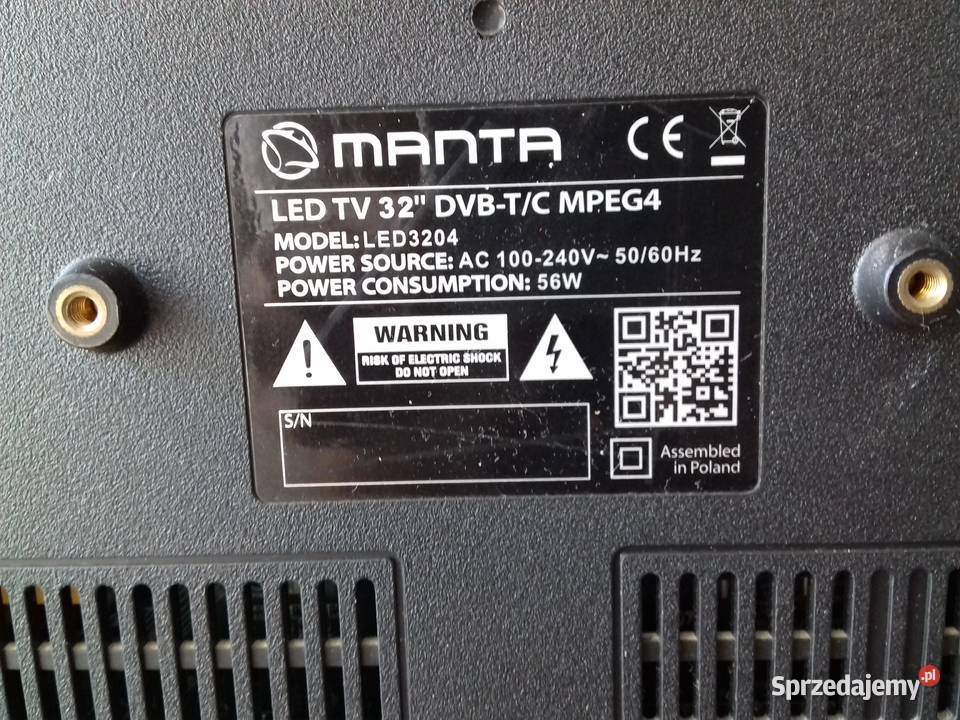 Telewizor Manta LED3204 32cale HD 1366x768 HDMI LED Bydgoszcz