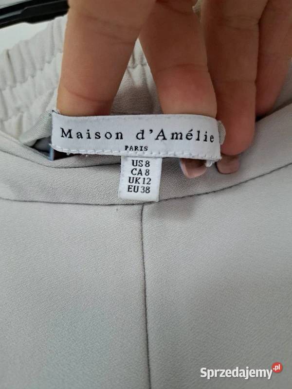 Beżowe eleganckie spodnie Maison dAmlie Paris EU Trąbki Wielkie