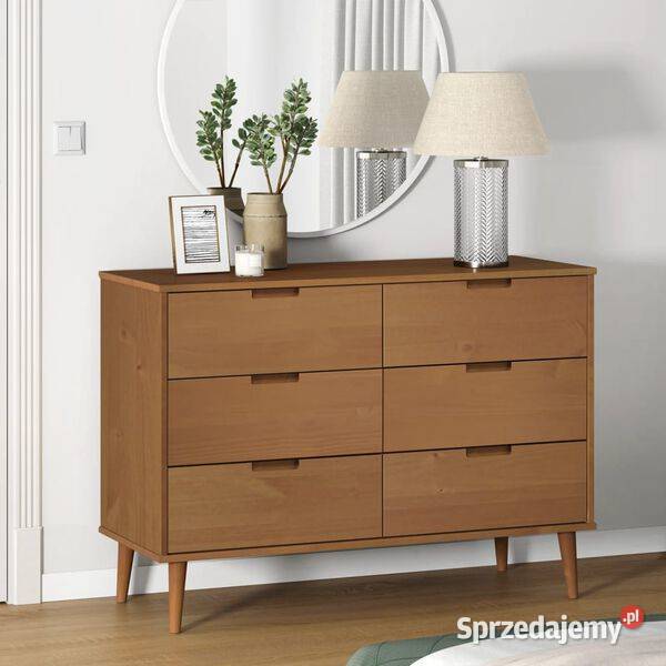 vidaXL Komoda MOLDE brązowa 113x40x80 SKU4013410 Warszawa