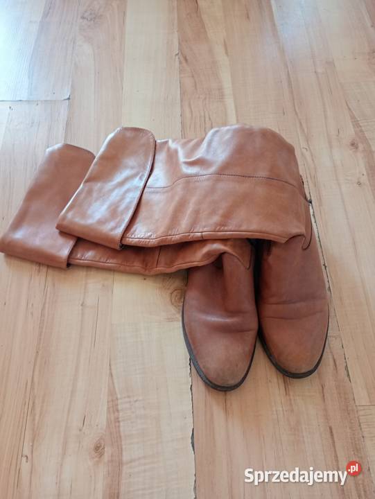 kozaki buty damskie 39 brązowe wysokie używane Szczecin