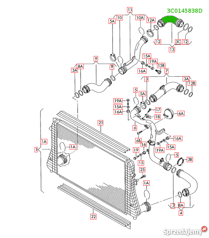 SEAT ALTEA XL 3C0145838A 3C0 145 838D 3C0145838D osobowe Bielsko-Biała