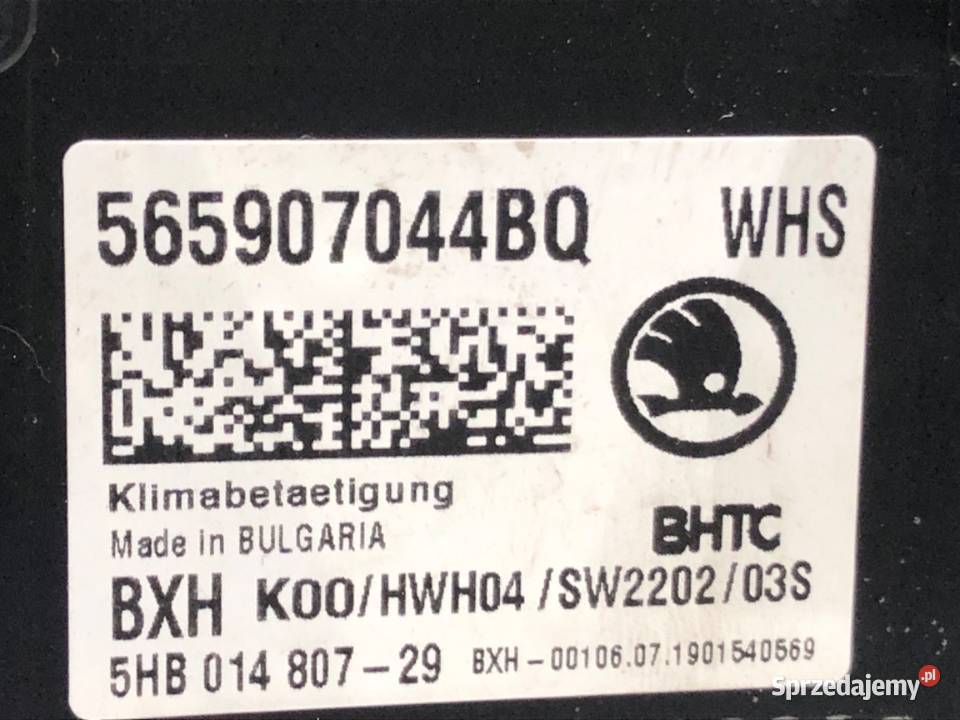 PANEL STEROWANIA NAWIEWU SKODA KODIAQ sprzedam