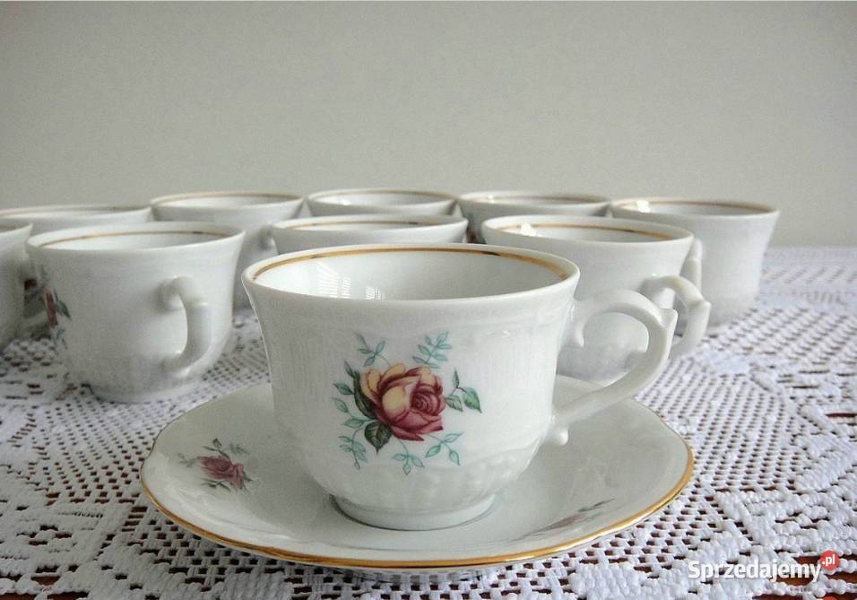 serwis herbaciany kawowy porcelanowy dzbanek Kielce