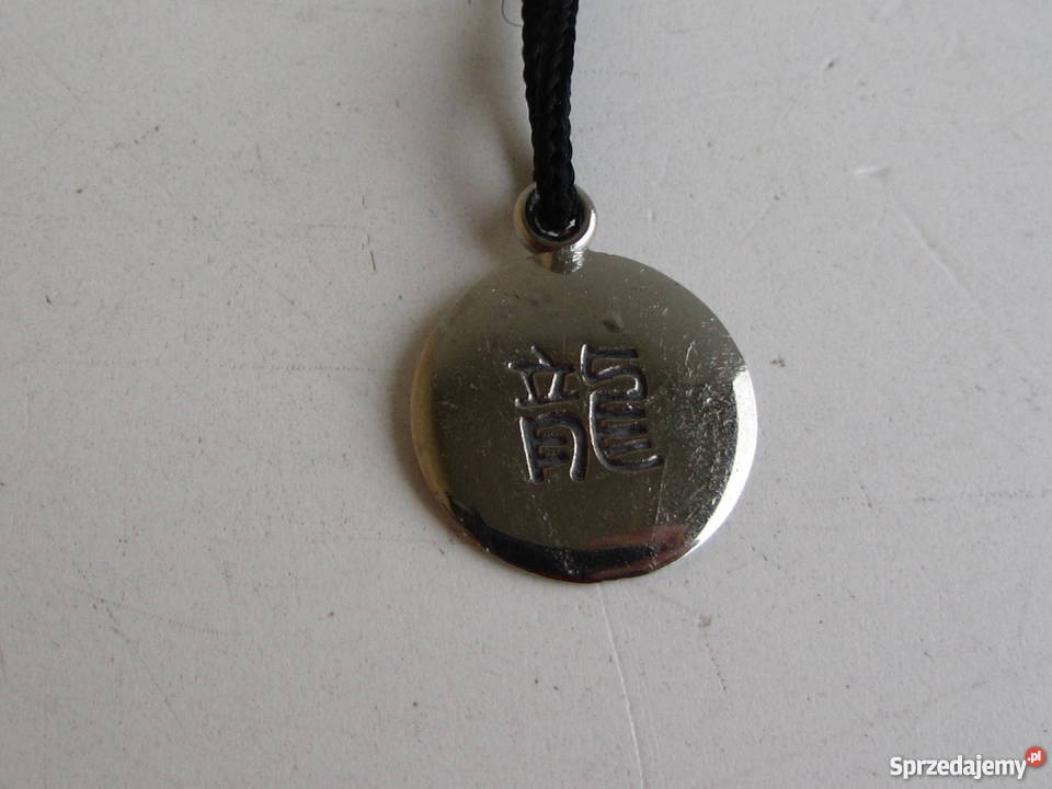 Wisiorek Dragon Smok China na plecionce