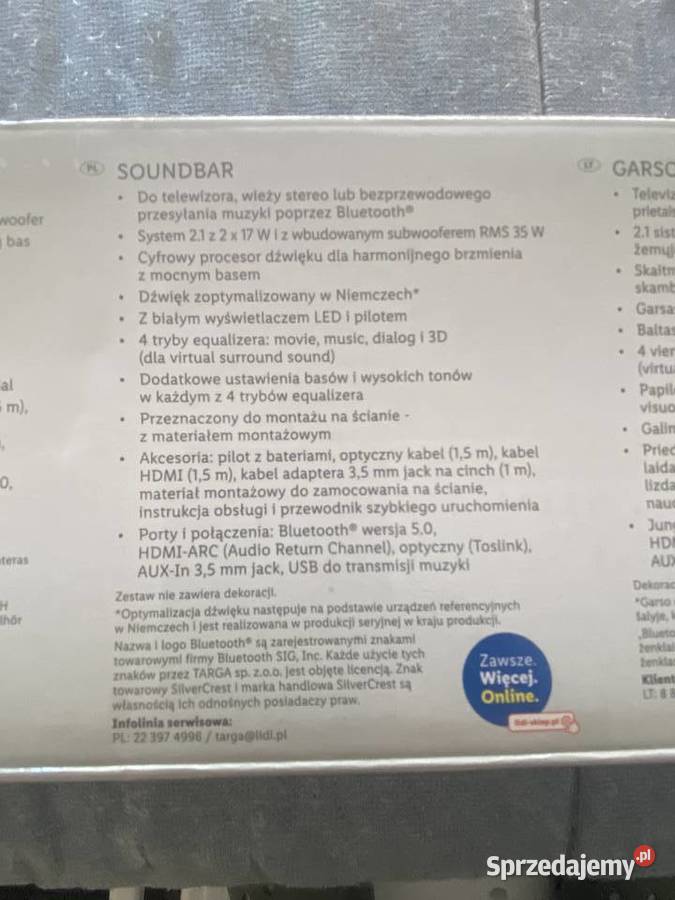 TV Sundbar SilverCrest SDB 70 D2 Zielonka