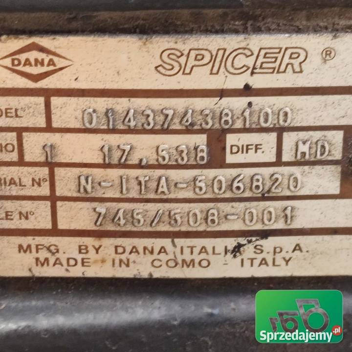 Oś przednia Dana 745508 AGCO V37438100 Valtra Wilkowo sprzedam