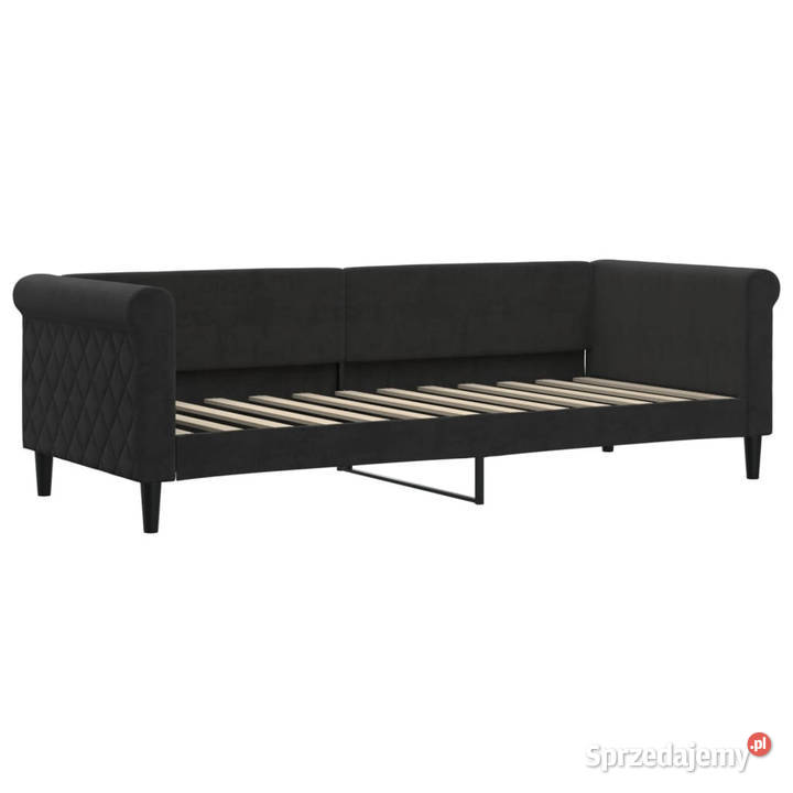 Sofa z materacem do spania czarna aksamit 80x200 Warszawa sprzedam
