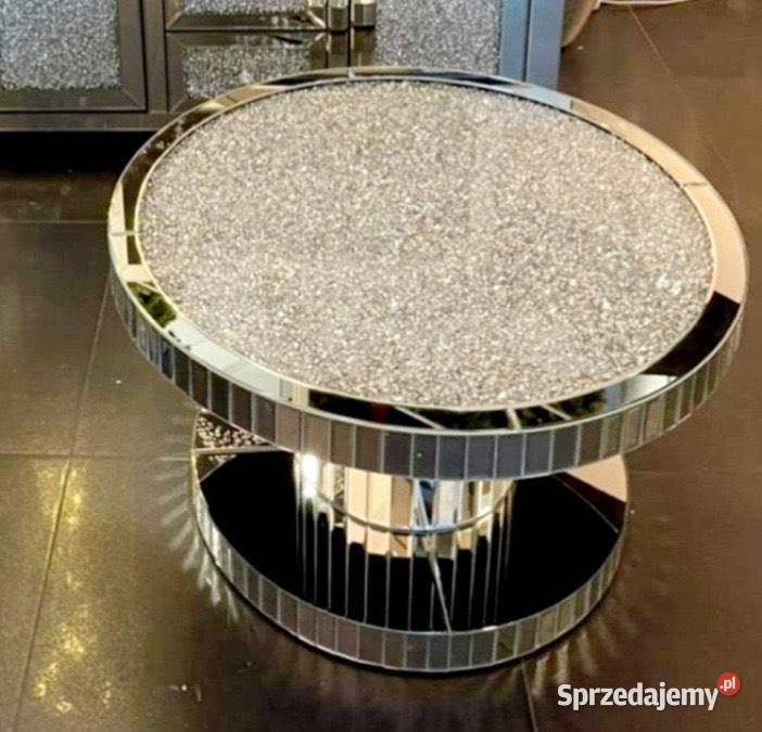 Szklany stolik kawowy glamour lustrzany 808045 z Golkowice