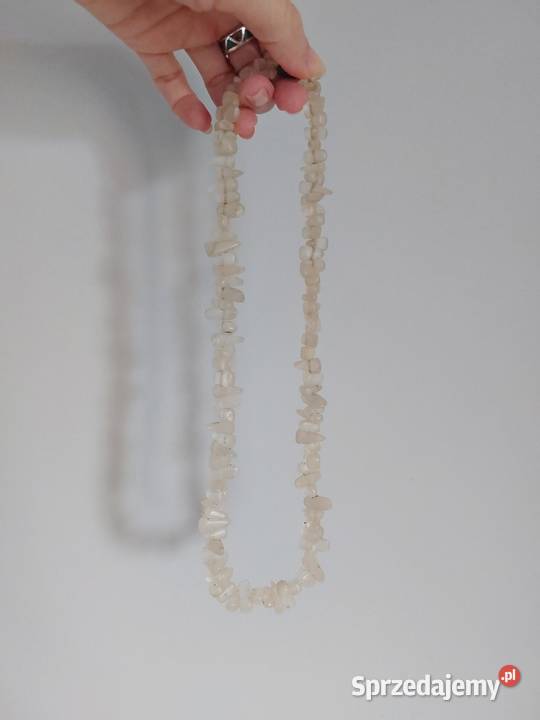 korale białe naszyjnik retro vintage wielkopolskie