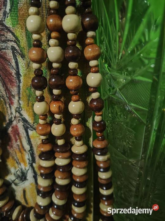 3częściowy zestaw drewnianej biżuterii w stylu Zegarki i Biżuteria mazowieckie Warszawa sprzedam