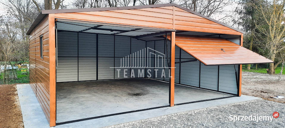 GARAŻ BLASZANY 6m x 55m poziom dwuspad 2x Brama Września
