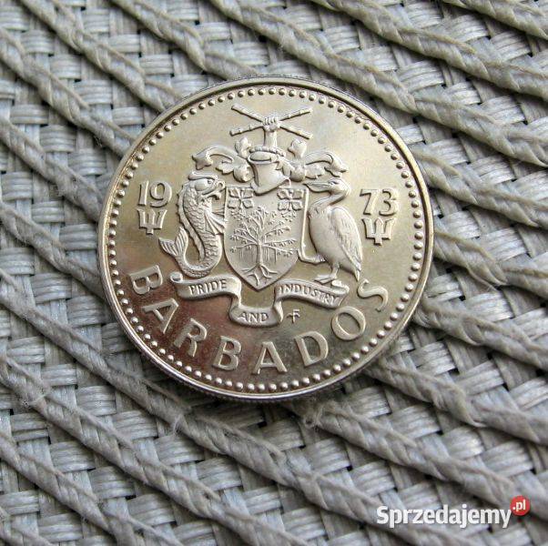 Barbados 25 Cent 1973r Ładna