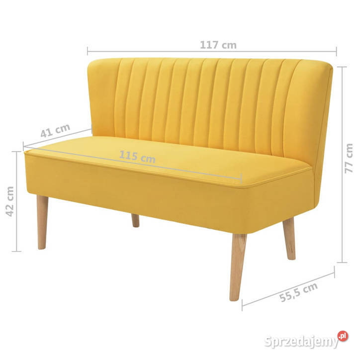 Sofa 117x555x77 żółty materiał WM244074 Warszawa