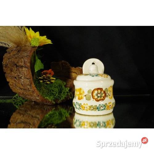 Bolesławiec ceramiczny pojemnik kuchenny ścienny Porcelana i szkło