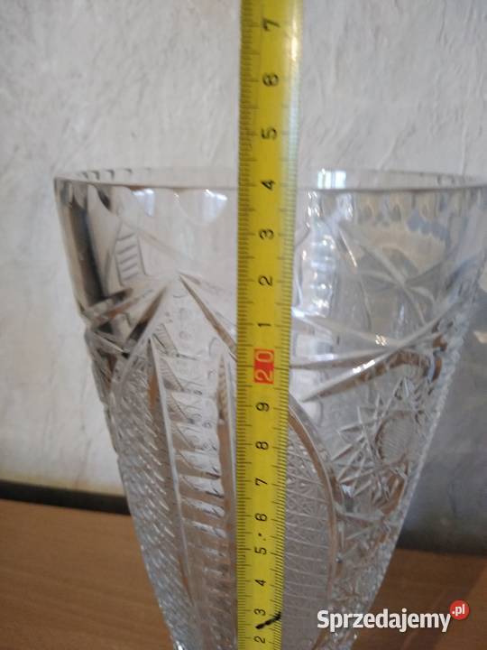 Stary kryształowy wazon zabytek z czasó PRL Dąbrowa Górnicza