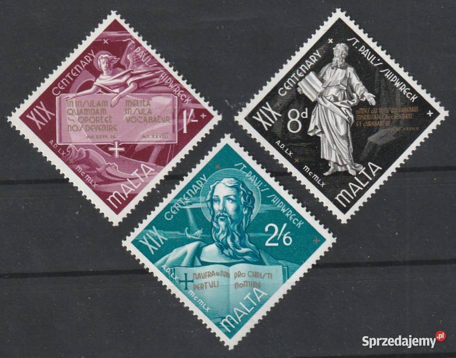 MALTA ŚWIĘTY PAWEŁ 1960 CZYSTE Filatelistyka Filatelistyka łódzkie Łódź