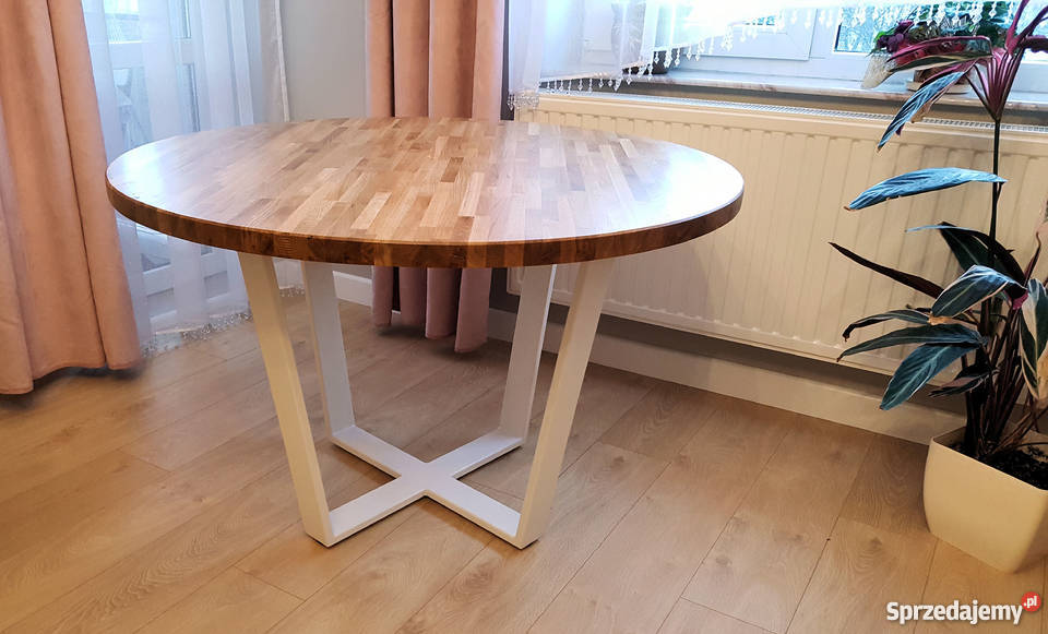 Nowoczesny stół dębowy okrągły Loft 120 Stoły, krzesła, biurka Krosno sprzedam