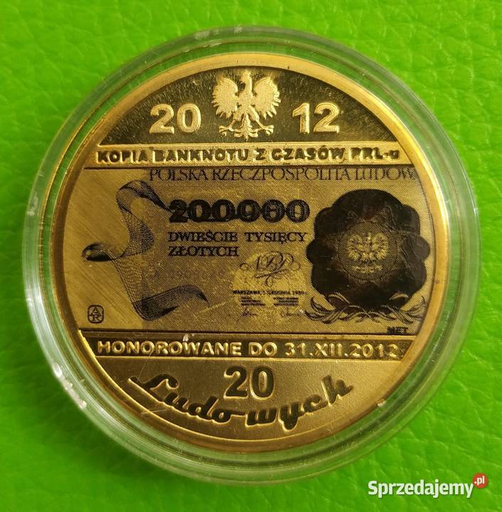 PLATYNOWANE Monety z Banknotem PRL 100 200 5000 Sosnowiec