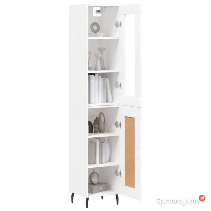 Wysoka szafka biała 345x34x180 materiał Warszawa