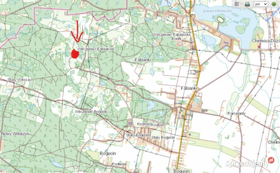 Działki budowlane WILCZENIEC FABIAŃSKI 10002000 asfalt Wilczeniec Fabiański