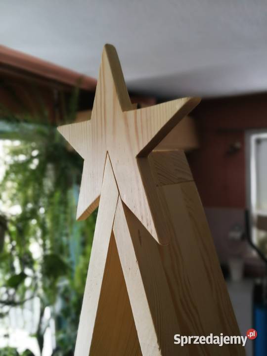 Świąteczna choinka drewniana choinka trókąt z Radków