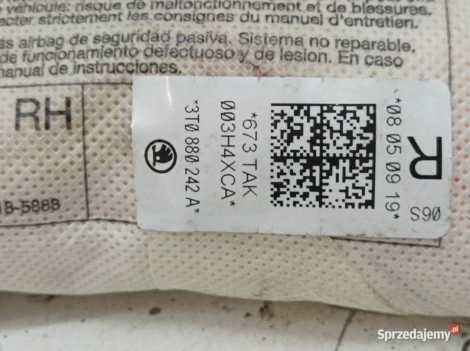 PODUSZKA POWIETRZNA AIRBAG FOTELA LEWA PRAWA sprzedam