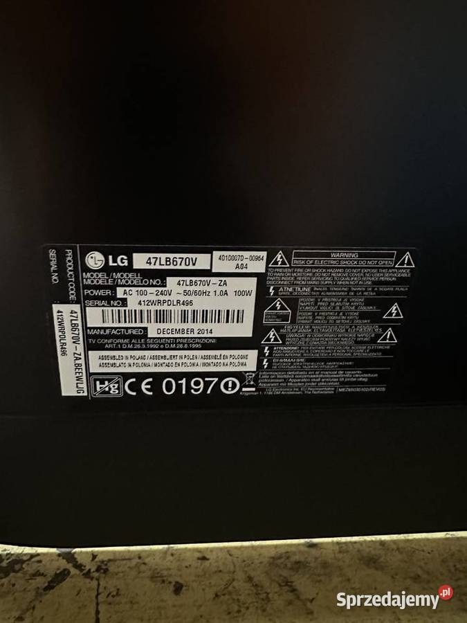 Telewizor LG 47 47LB670V nowy okulary 3D Cinema 47cale Łódź