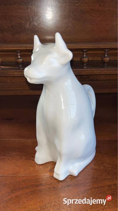 Mlecznik Biała Krówka siedząca Porcelana i szkło Gdańsk