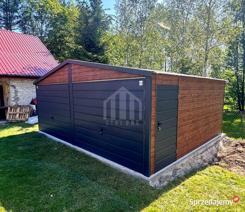 Garaż blaszany 6x4m 2x brama drzwi drewnopodobny 429zł/m2 śląskie Katowice