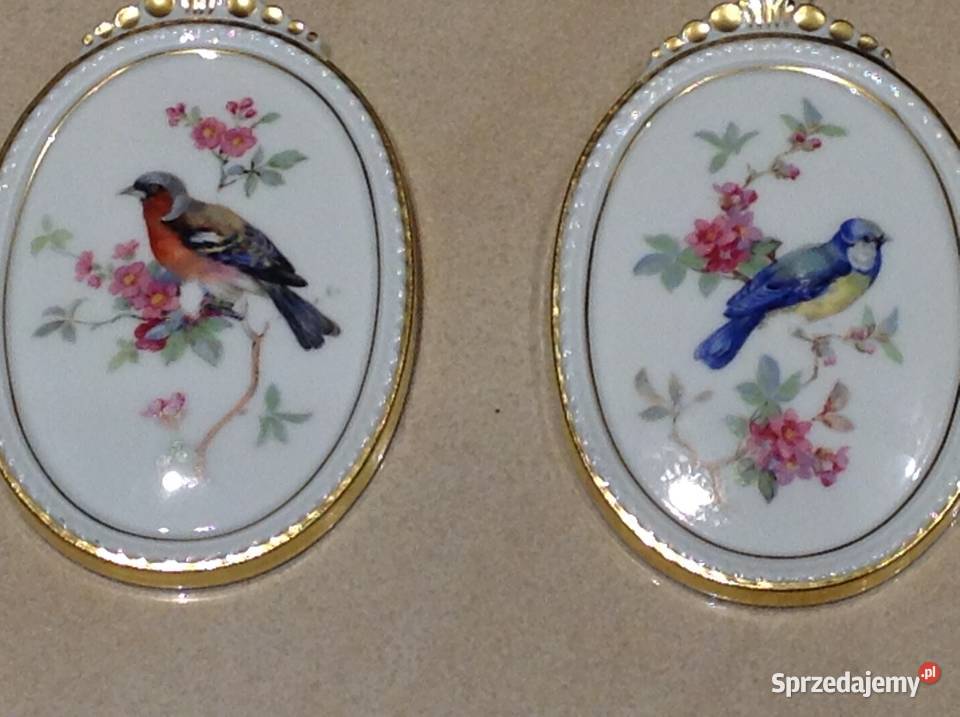 Stary Porcelanowy Obrazek KAISER WGERMANY Vógel Nowa Sól