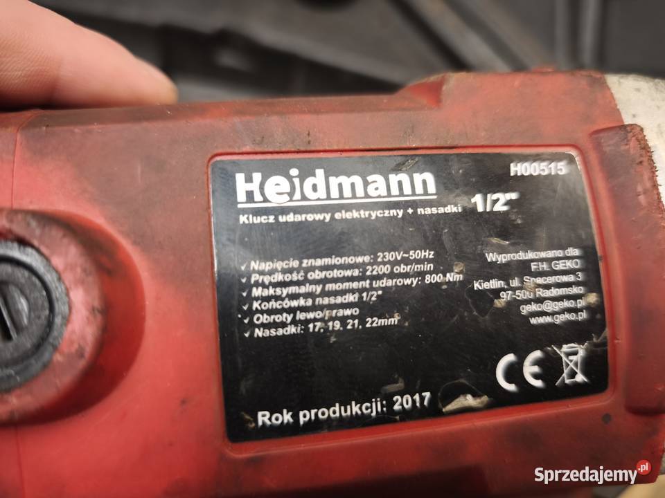 Klucz udarowy HEIDMANN 12 Klucze udarowe śląskie Tychy sprzedam