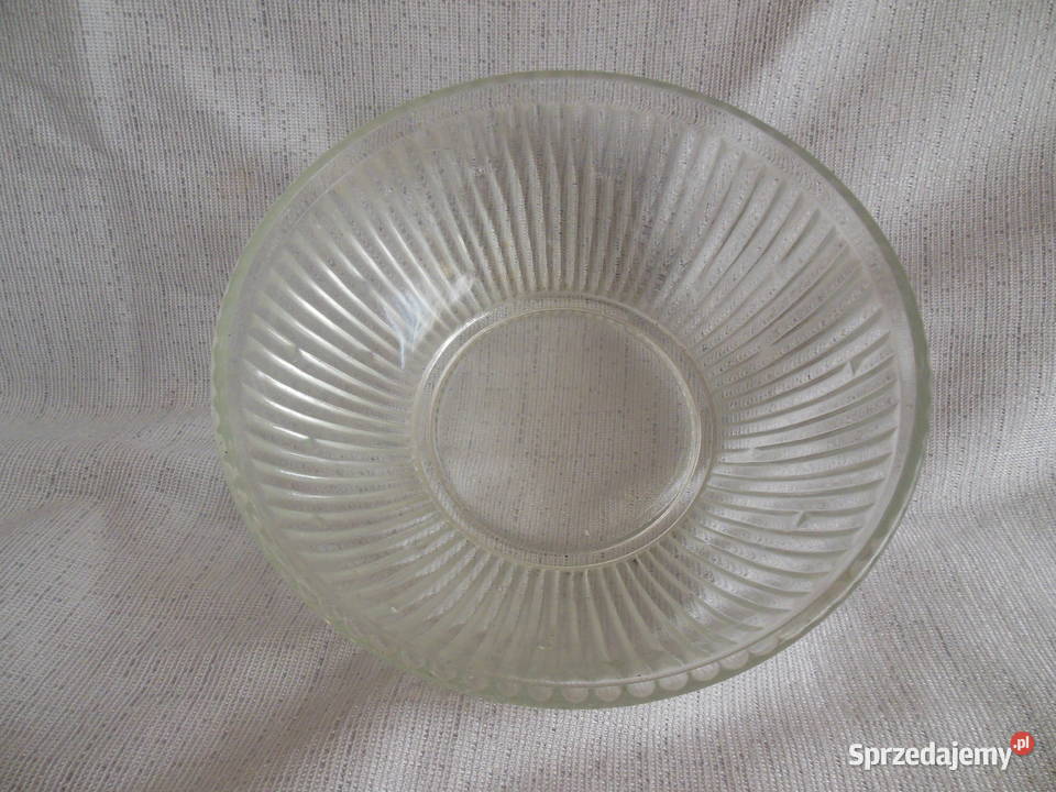 Salaterka duża szklana paskowana PRL świętokrzyskie Kielce