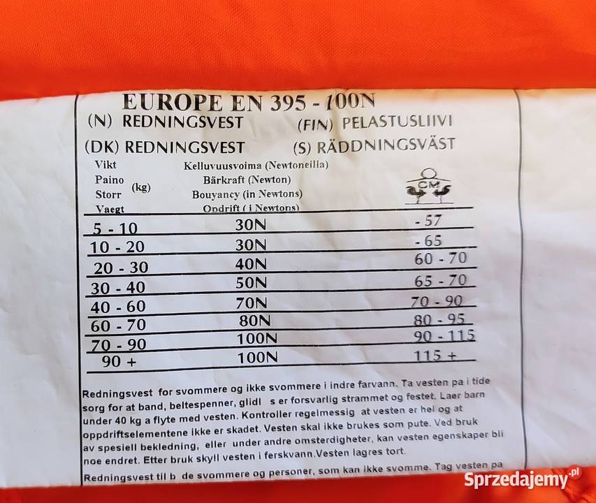 nowa kamizelka ratunkowa Airisto by Marinepool Jasień sprzedam