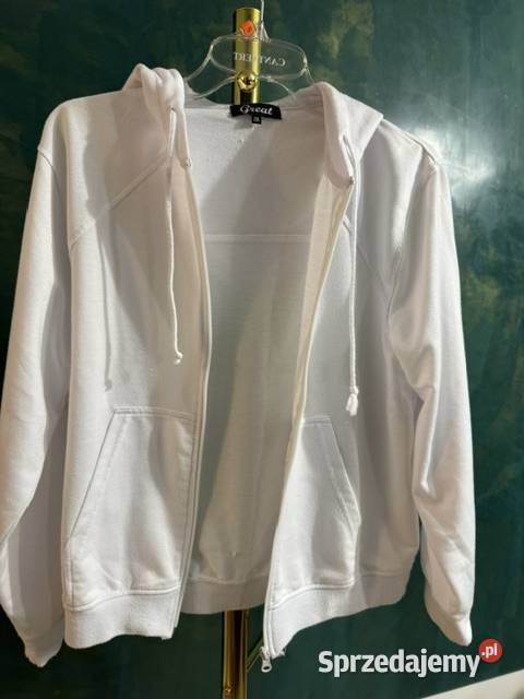 Bluza damska 2XL Great biała na zamek z kapturem Rozmiar 44(XXL) Częstochowa sprzedam