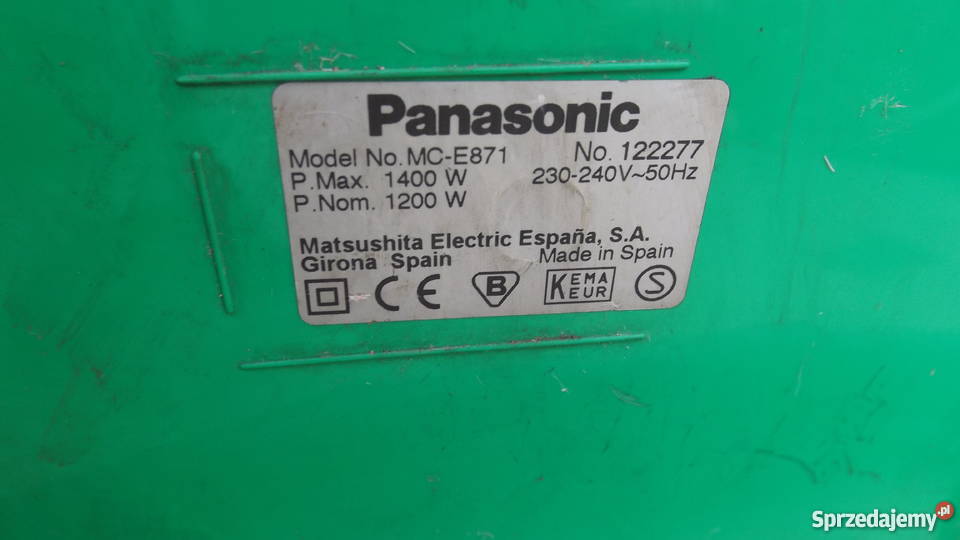 Odkurzacz PANASONIC MCE871 1400W Sprawny Grodziczno