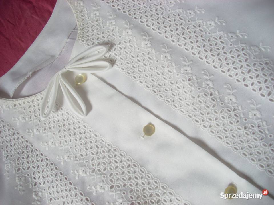 Elegancka Biała koszula z kokardką 46 48 Nowy Sącz
