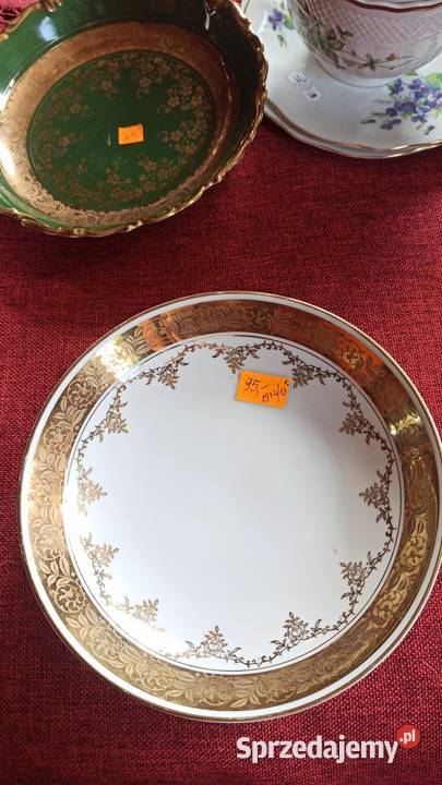 Patera Miseczka paterka ecru ze złotem Syg Gdańsk