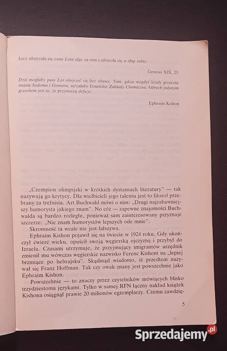 Judaica Ephrain Kishon W tył zwrot pani Lot Koźminek