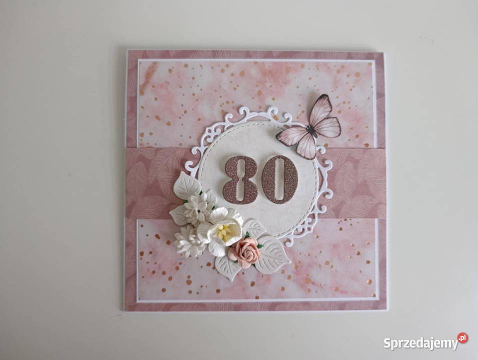 Elegancka kartka na urodziny ręcznie robiona