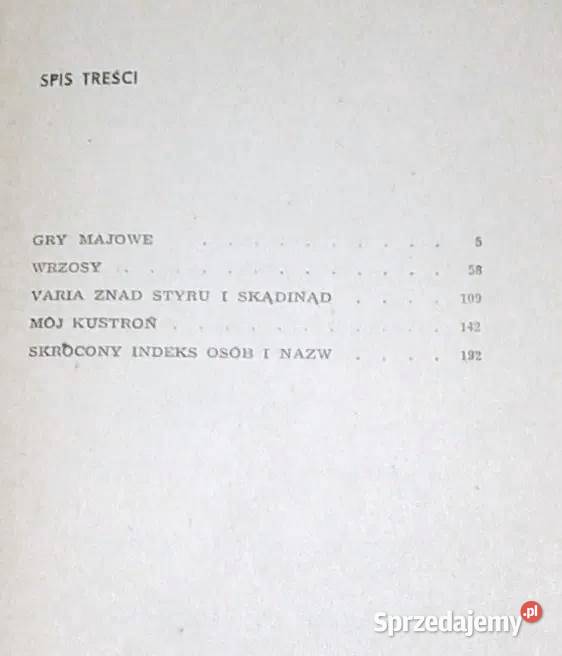 Gry majowe Pamiętnik spóźnionego Ryszard Chełm sprzedam