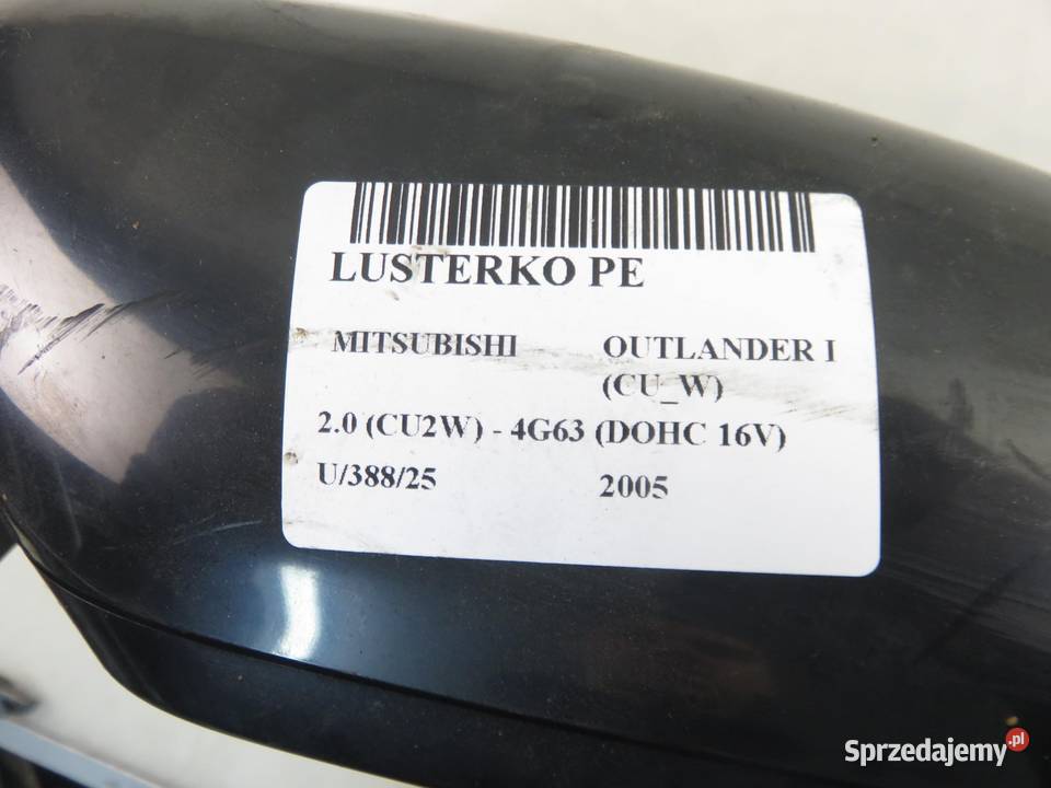 LUSTERKO PRAWE MITSUBISHI OUTLANDER I 5 PIN X42
