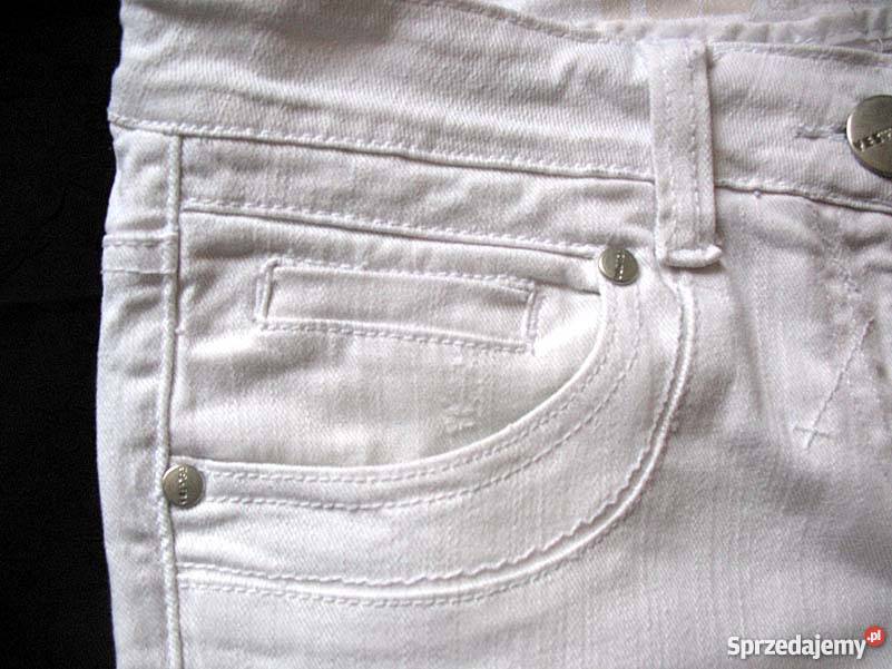DZIURY BIAŁE SPODNIE DŻINSY JEANS 36 S biodra 90 mazowieckie Siedlce sprzedam