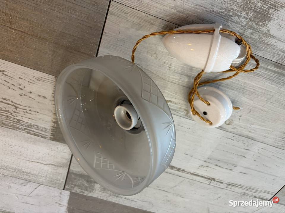 Lampa wisząca z przeciwwagą i podsufitką Antyki