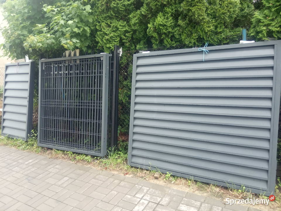 Brama 35m furtka 1m ocynk słupki zawiasy nowy