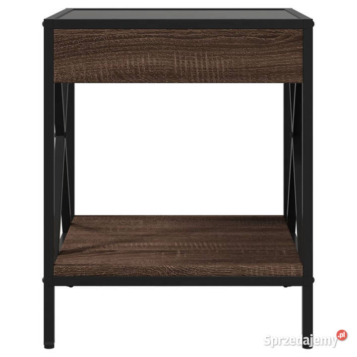 Stolik nocny z LED Infinity brązowy dąb 40x40x49 mazowieckie Warszawa sprzedam